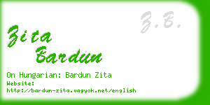 zita bardun business card